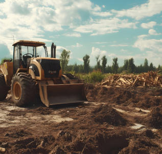 This is a picture of one of the land clearing projects of NWA Brothers Tree Service.